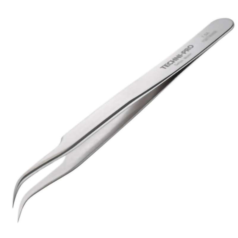 High Precision Tweezers, Style 7, Anti-Acid/Anti-Mag, SS, Curved, Very Fine, 4.7"
